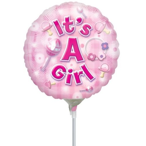 New Baby Girl Balloon On Stick